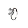 Anillo Ajustable Plateado con Circonita en Forma de Gato, Anillo Exquisito de Nicho para Dedo Índice Estilo Girly, Joyería de Moda al por Mayor Estilo Celebridad de Internet