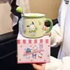 Taza de cerámica de dibujos animados Sanrio para uso doméstico, taza de leche linda y creativa para niños, taza abierta para estudiantes