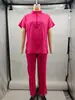 Uniforme de Enfermagem de Manga Curta Mais Vendido no Aliexpress, Roupa de Trabalho de Alta Qualidade para Enfermeira Obstetra, Conjunto de Duas Peças de Uniforme Médico Wuhan Nianqing