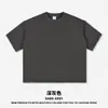 Ropa Masculina Rs Transfronteriza Corta Ancha Borde Crudo Cuadrada Terry Manga Corta Camiseta Estilo Americano 280g Pesada Color Sólido Camiseta Masculina