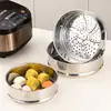 Cesta para Cocinar al Vapor de Acero Inoxidable 304 Bandeja para Cocinar al Vapor Doméstica Rejilla para Cocinar al Vapor Baozi Mantou Múltiples Niveles Varias Especificaciones Fácil de Limpiar Rejilla Simple para Cocinar al Vapor