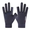 Luvas de proteção solar masculinas de verão, finas, de seda gelada, com dois dedos, antiderrapantes, para pesca, ciclismo e uso com motociclistas. Também disponíveis para mulheres.
