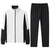 Conjunto Esportivo Casual de Algodão Air com Gola Alta Outono Conjunto Casual de Duas Peças Masculino Feminino Roupa Esportiva Novo Cardigã Moletom Color Block