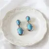 Pendientes Transfronterizos Europeos y Americanos de Nuevo Estilo Bohemio, Pendientes Retro de Turquesa, Pendientes Étnicos de Alta Gama