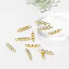 Acessórios de joias diy material fabricantes banhado a ouro zircônia cravejada furo duplo broca redonda pulseira colar haste de conexão pingente