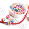 Resina cuentas de barril rayadas coloridas de agujero grande 10 * 12 mm cuentas de arcoíris color caramelo diámetro interior del agujero 6 mm accesorios de joyería DIY