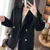 Abrigo de Lana para Mujer 2025 Corto Otoño e Invierno Petite Holgado Ropa Exterior Fuera de Temporada Abrigo de Lana con Cuello Blazer Moderno