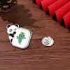 Broche Panda Estilo Chino Lindo Animal Insignia para Bolsa Ropa Accesorios para Bolsa Bambú Panda Gigante Cadena Pin de Solapa