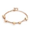 Venta al por mayor directa de fábrica moda Joker pulsera de corazón para mujer pulsera de doble corazón de acero de titanio