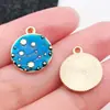 Colgante de aleación de gota de aceite 20 sirena del mar azul oscuro estrella de mar amor rayo accesorios para joyería hecha a mano DIY