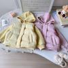 Traje de Invierno para Niñas Nuevo 2025 Sudadera con Capucha Forrada de Felpa Chaleco Engrosado Conjunto de Dos Piezas Transfronterizo