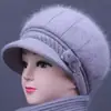 Sombrero de Otoño e Invierno para Mujeres de Mediana Edad y Mayores, Gorro de Lana Tejido para Abuela, Señora Mayor, Protección contra el Frío, Calidez, Más Terciopelo, Grueso, Gorro de Lana para Mamá