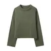 Atacado de Roupas Femininas Transfronteiriças Estilo Europeu e Americano 2025 Outono e Inverno Novidades Coloridas Gola Redonda Slim Fit Versátil Mangas Longas Tops e Malhas
