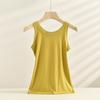 Camisola acanalada anti-exposición Yu Zhaolin para mujer, diseño elegante en la espalda, se puede usar por fuera, top de verano sin mangas
