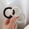 Cuerda para cabeza de línea telefónica transparente, banda de goma pequeña, banda para el cabello que no daña el cabello, liga para el cabello, cuerda para el cabello negra simple sin costuras de cuero, accesorios para el cabello