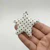 Nuevo accesorio de pentagrama de lunares de 6 CM material para joyería DIY hecho a mano decoración de llavero colgante de estrella de lunares