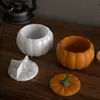 Molde para Taza de Velas de Yeso Transfronterizo Calabaza Redonda Frasco Pequeño Caja de Almacenamiento Adorno Molde para Taza de Velas de Aromaterapia Venta al por Mayor