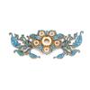 60656 Set de Accesorios para Corona de Cabello Hechos a Mano Estilo Antiguo Materiales Ramas de Flores y Enredaderas Azul Quemado de Cobre 37*89mm