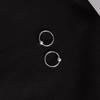Pendientes circulares de plata S925 de estilo coreano para mujer, sencillos y redondos, con clip para la oreja para estudiantes Mori Tiktok.