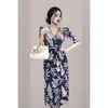 Comercio Exterior Mujer Precio Real 2022 Falda con Cordones Cuello en V Cintura Mono Ajustado Adelgazante Vestido Elegante para Mujeres Embarazadas