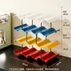 Estante de almacenamiento para tazas, portavasos de escritorio, estante para tazas de café de barra de bar, estante de múltiples niveles con colores contrastantes y forma ondulada