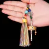 Xizang mantra de seis caracteres diamante pilão diamante sino pingente estilo nacional tambor giratório carro de viagem mochila joias atacado