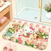 Em Estoque Japonês e Coreano Estilo Menina Fofa Hello Kitty Doméstico Fácil de Limpar Absorvente Tapete de Banheiro Resistente ao Desgaste Tapete de Terra de Diatomáceas