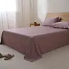 Lençol de cama e lençol com elástico estilo japonês Muji Nishikawa, 100% algodão 60s, item único, roupa de cama 100% algodão para camas de 1.5-1.8M, cor sólida, novo