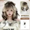Peruca Feminina Chuyu Amor Siamese Lolita Lã Cacheado Gradiente Preto-Rosa Destaque Cabelo Curto Cacheado Peruca Cheia Realista