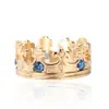 Anillo de titanio vintage estilo romano retro europeo y americano con corona de rubí, joyería gótica para hombres y mujeres, venta al por mayor, entrega de una sola pieza