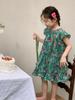 Vestido floral dulce para niña, verano 2025, nuevo vestido de algodón para bebé de estilo occidental de primavera para niña.