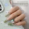 Nuevo K9 nail art pila diamante joyería lujo ligero sin fondo todo-fósforo ángulo recto largo cristal púrpura nail art accesorios bola diamante terminado
