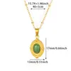 Pendientes retro de alta calidad azul turquesa europeos y americanos para mujer, collar de acero inoxidable bañado en oro de 18k, cadena para la clavícula, anillo, joyería transfronteriza