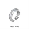 Anillo Abierto de Espiga de Trigo Cepillado Italiano de Moda Chapado en Platino Anillo Versátil de Moda de Xiaohongshu