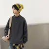 Camiseta de Manga Larga con Cuello Medio para Niños 2026 Nuevo Otoño/Invierno Cálida con Felpa Interior Capa Base Suelta Estilo Coreano para Niños