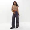 Pantalones de Pierna Ancha Morados Retro 2025 Rectos Sueltos Jeans Rectos Lavados en Blanco Jeans de Pierna Ancha Sueltos