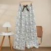 Pantalones de Pijama de Algodón Perlado para Mujer Verano Nuevo Dibujos Animados Pantalones para Casa Delgados para Usar en Exterior Pantalones Antimosquitos Talla Grande Sueltos Pantalones Largos