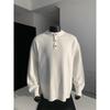Ropa de punto de moda para hombre en stock en estilo vintage, suéter casual oversized con cuello Henry, adecuado tanto para interiores como para exteriores, estilo coreano y japonés