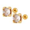 Ins Coreano Simples Acessível Luxo Quatro Garras Cabeça de Touro Diamante Único Hélice da Orelha Design de Nicho Senso de Design Brincos de Aço Titânio