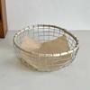 Cesta de almacenamiento de hierro para artículos de escritorio estilo pastoral, tejida a mano, cesta de frutas, cesta de almacenamiento, cesta para exhibir pan y bocadillos