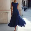 Verano 2026 Nuevo Vestido de Moda Sencillo para Mujer Europeo y Americano Vestido Largo Casual Elegante para el Día a Día