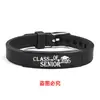 Pulseira de Silicone Pulseira de Silicone Transfronteiriça Europeia e Americana Tira para Temporada de Formatura Presente Multicor Aço Inoxidável Gravação Joia Popular para Mão