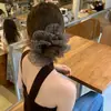 Scrunchie Grande de Tela com Estampa de Leopardo Estilo Coreano para Mulheres 2025 Novo Prendedor de Coque Acessório de Cabelo Elástico Flor de Cabelo