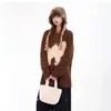 Direto da Fábrica 2026 Novo Suéter Jacquard Masculino Feminino Outono Inverno Senso de Design Solto Estilo Preguiçoso Tricô de Casal
