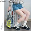 Calcetines Deportivos de Moda para Hombre Otoño e Invierno Retro Sonriente para Mujer Media Pantorrilla Coreano Americano Ins Calcetines de Baloncesto Blanco