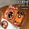 Adecuado para funda de teléfono con espejo de maquillaje para Apple 18Pm con soporte magnético, iPhone 17 anticaída en las cuatro esquinas, Lujo 15, Modelo nuevo 16