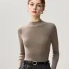 Hilo Yangzi alemán, suéter de lana pura finamente hilada, nueva colección otoño 2026, prenda interior fina para mujer, suéter elegante y de corte ajustado