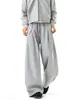 Pantalones Casuales Grises Pantalones Deportivos de Chándal para Fitness para Hombre Estilo Americano Otoño e Invierno Caída Pesada Pantalones Casuales Pantalones Curvos Cleanfit