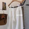 Pantalones Muyang con Buen Ajuste, Pantalones Blancos de Pierna Ancha de Mezclilla Tencel Lavado para Mujer, Pantalones Largos Casuales Rectos, Sueltos y Adelgazantes
