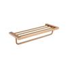 Porta-toallas de baño de acero inoxidable color oro rosa cepillado, Soporte para toallas de baño, Estante de almacenamiento para papel higiénico de baño, Empaque de esponja mejorado
